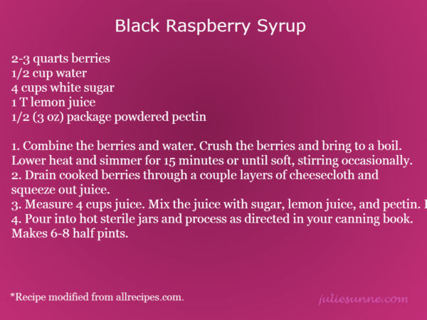 Black Raspberry Syrup Recipe