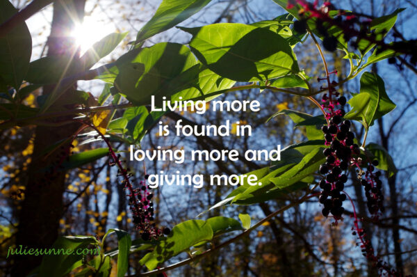 living more in loving giving