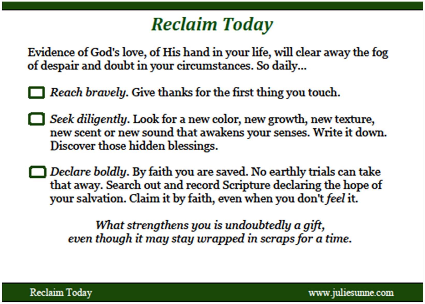 Reclaim Today Action Card