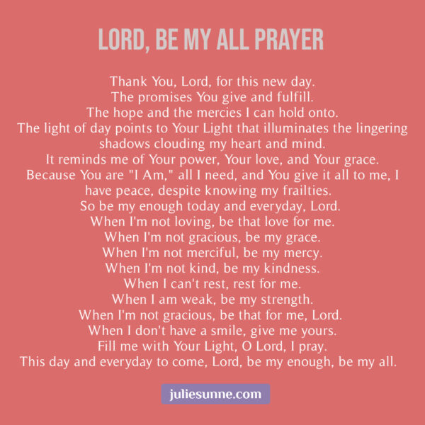 Be My All Prayer